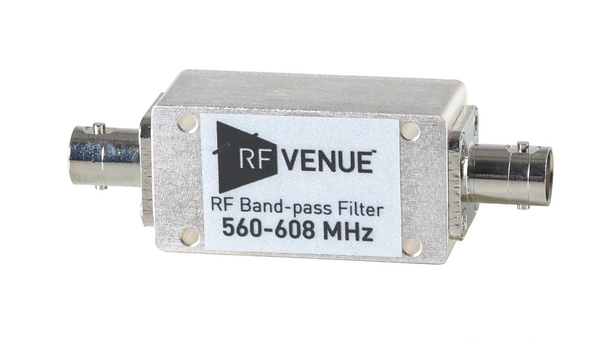 BPF560T608(RFV) BAND-PASS FILTER 560-608 MHZ -HELP ELIMINATE "OUT OF BAND" SIGNALS & IMPROVE RANGE BY REDUCING NOISE